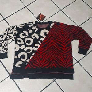 Iman Animal Print Sweater, XL, New w/Tags